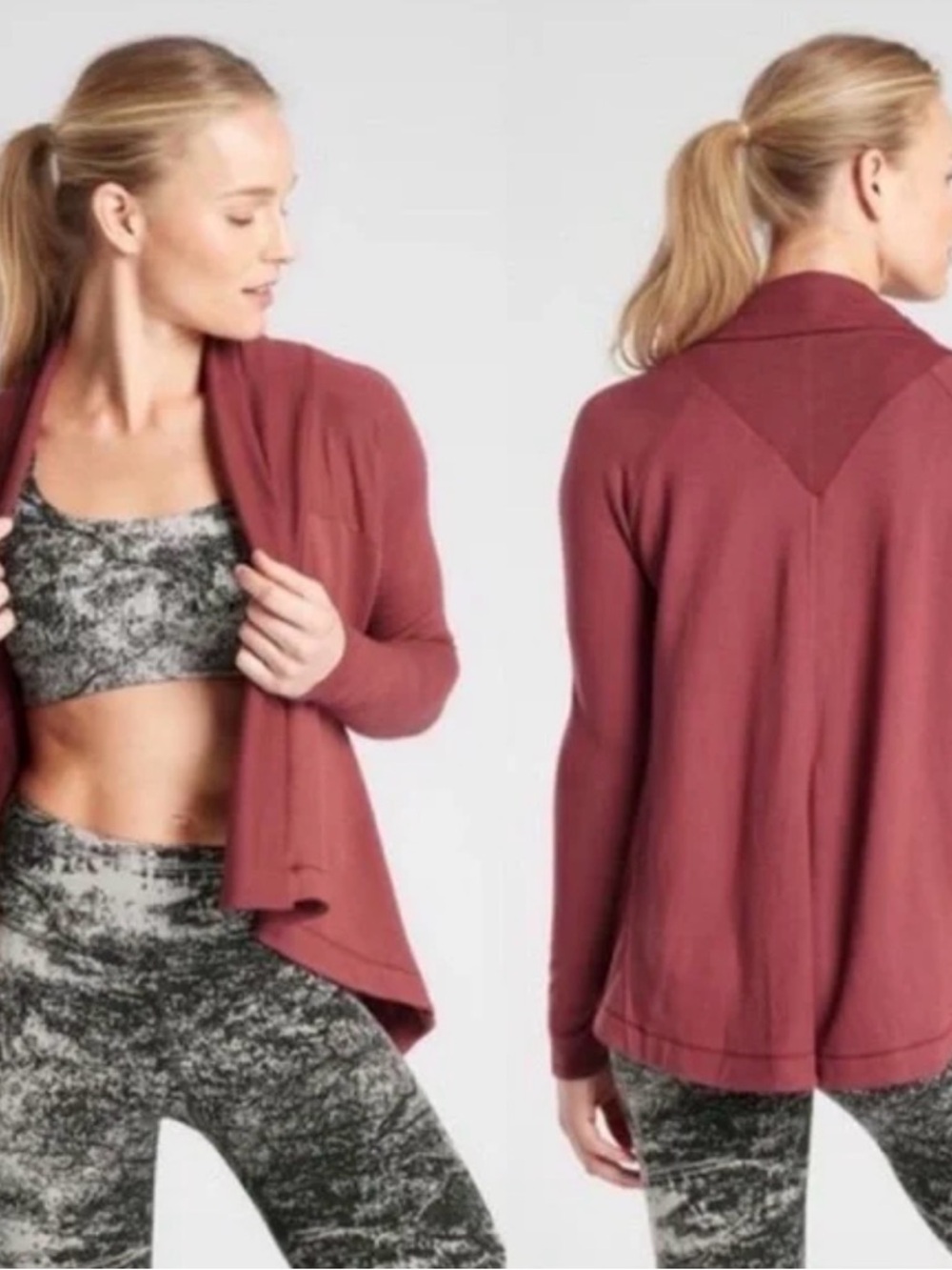 Athleta - Nirvana Wrap Two-Ways Modal Cardigan in Maple Red - XS